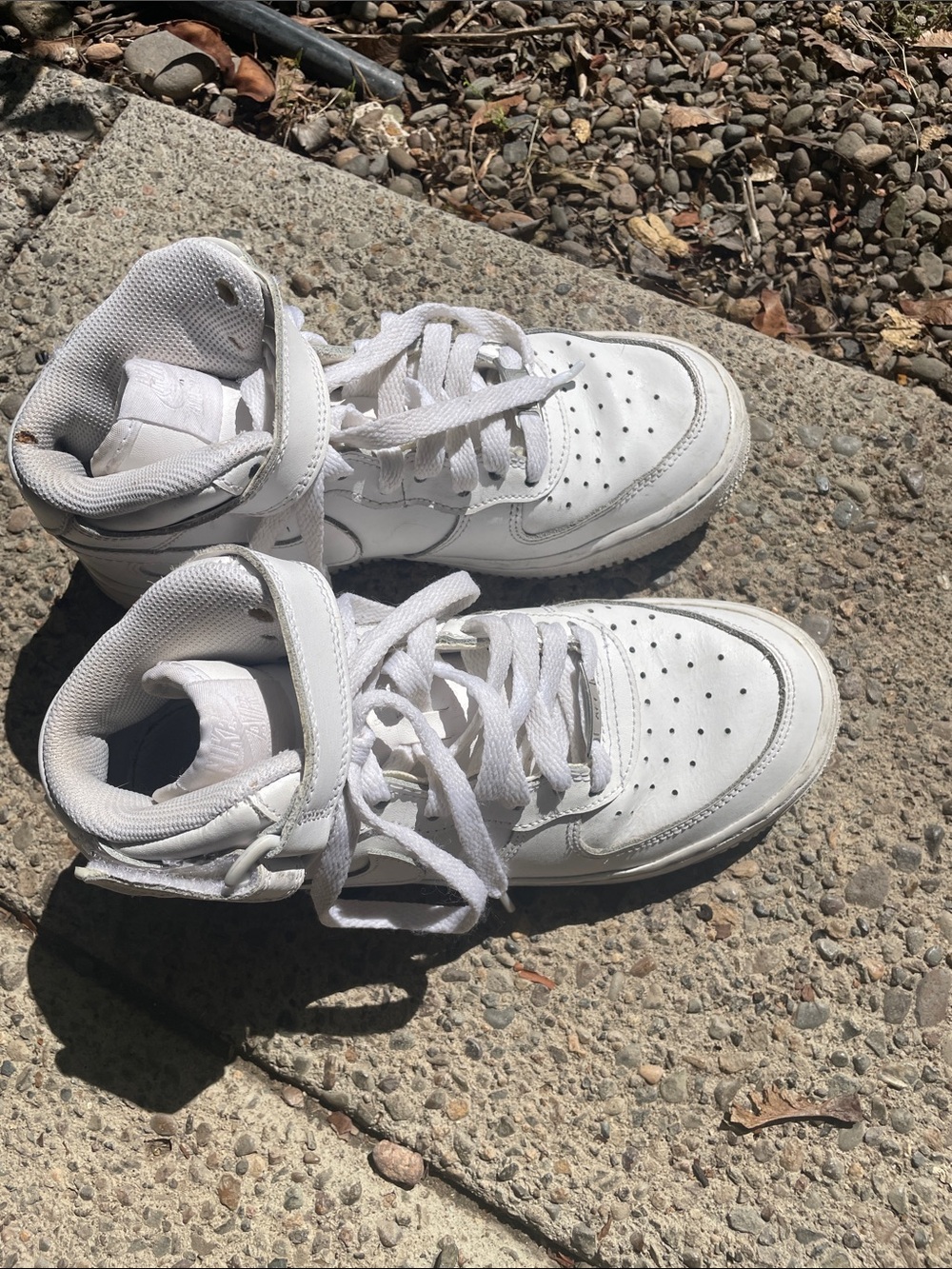 Nike Air Force 1 White High-Top Lace & Strap Sneakers